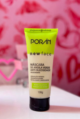 MASCARA DE ARGILA VERDE ANTIOLEOSIDADE 100 G NEW FACE - PORAN - Imagem 2