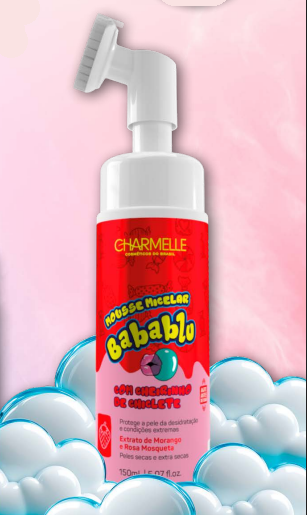 MOUSSE FACIAL BABABLU MORANGO 150ML - CHARMELLE - Imagem 2