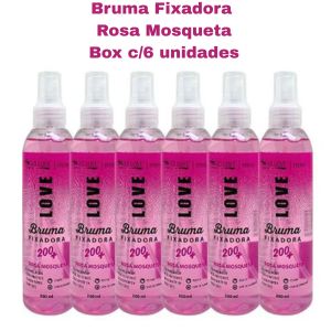 BOX BRUMA FIXADORA ROSA MOSQUETA 200ML ( BOX COM 6 UNIDADES ) - MAX LOVE