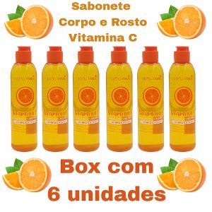 BOX SABONETE CORPORAL VITAMINA C 200ML CORPO E ROSTO ( BOX COM 6 UNIDADES ) - LUDURANA