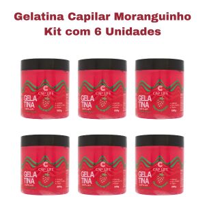 KIT GELATINA CAPILAR MORANGUINHO 500G ( KIT COM 6 UNIDADES ) - CAP LIFE